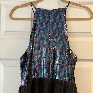 NYE Boutique Everly Sequin Halter and Tulle Dress